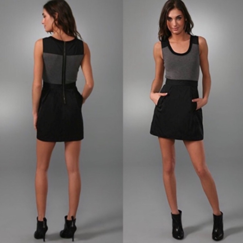 Theory Dristi Gray Black Pocket Dress 8